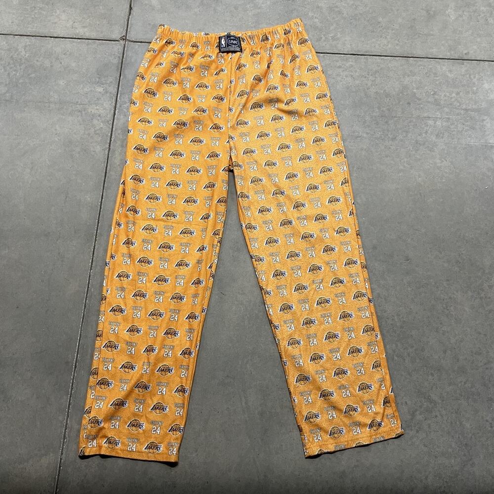 Los Angeles Lakers Pants Mens XL Gold NBA Basketball Lounge Sleep Kobe Bryant